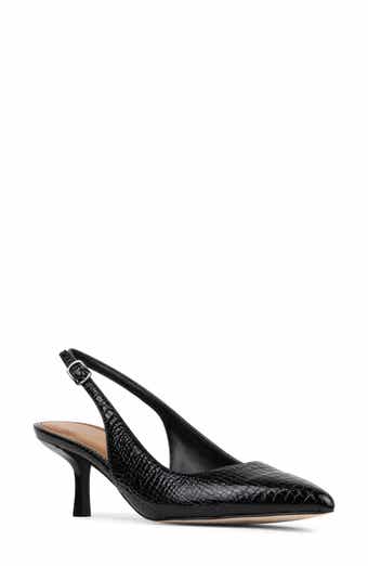 Casie Croc Embossed Faux Leather Slingback Pump
