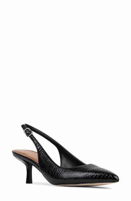 Casie Croc Embossed Faux Leather Slingback Pump