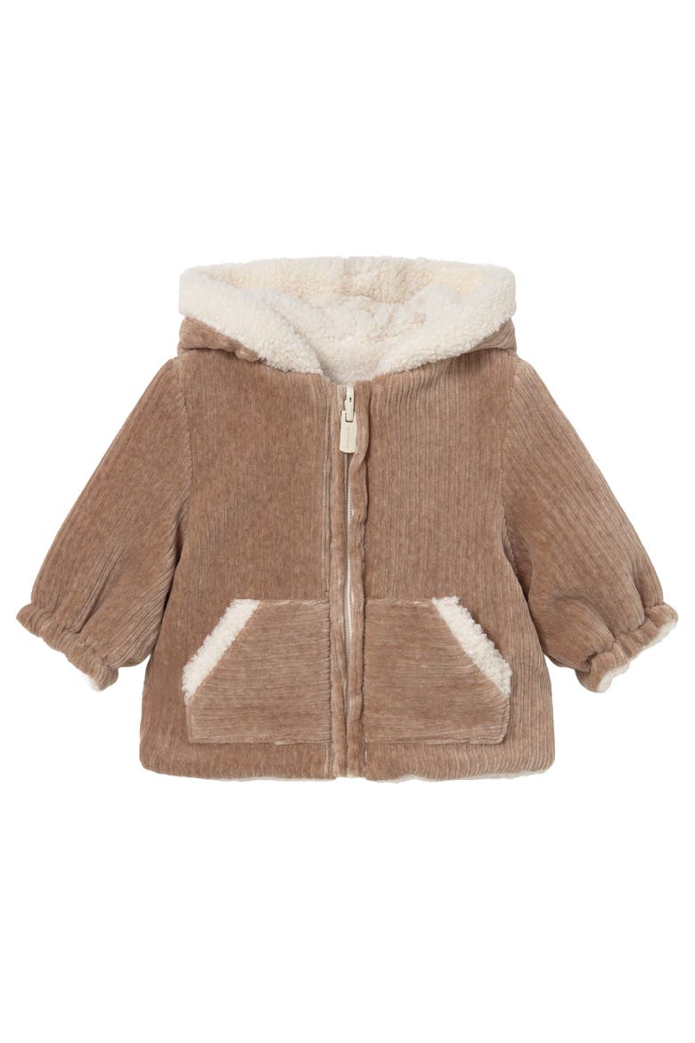 Reversible Fur Jacket, Main, color, Brown