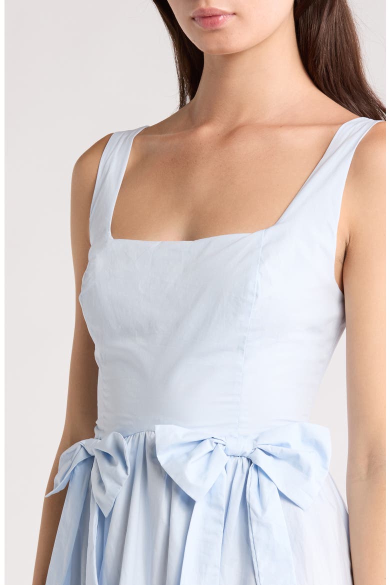 Front Bow Fit & Flare Minidress, Alternate, color, LIGHT BLUE