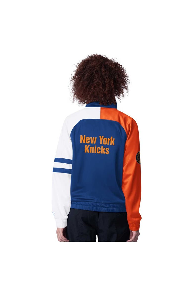 Women's Starter Blue New York Knicks Line Up Dolman Raglan Full-Zip Track Jacket, Alternate, color, Blue