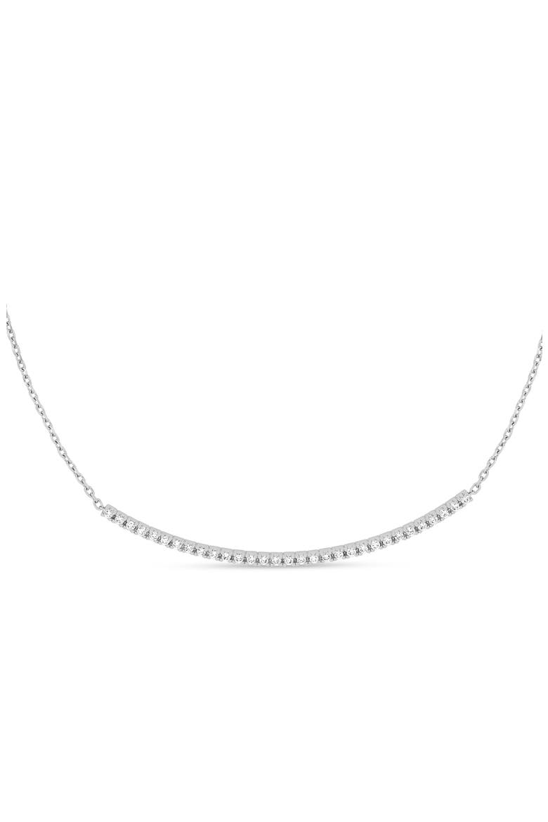 18K Gold Audrey Diamond Curve Bar Necklace, Alternate, color, 18K WHITE GOLD