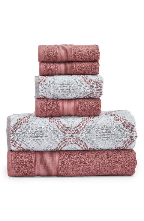 6 Piece Yarn Dye Towel Set