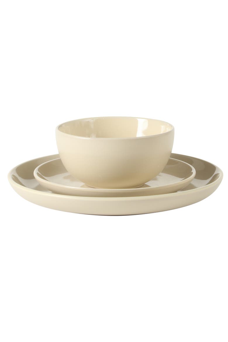 Rockaway 12 Piece Matte Two-Tone Stoneware Dinnerware Set, Service for 4, Alternate, color, MultiColors