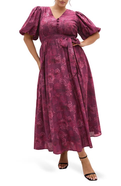 Eternal Love Lace Print Cotton Maxi Dress