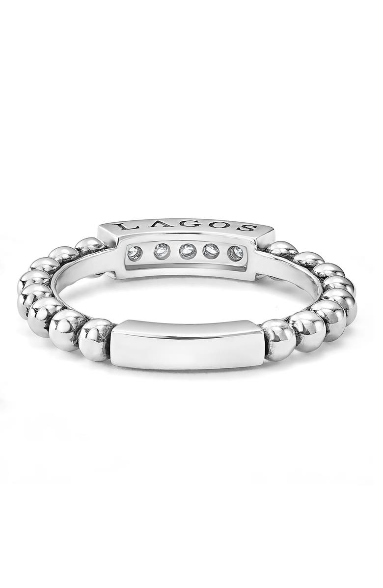 LAGOS Caviar Icon Spark Diamond Stacking Ring, Alternate, color, Silver/ Diamond