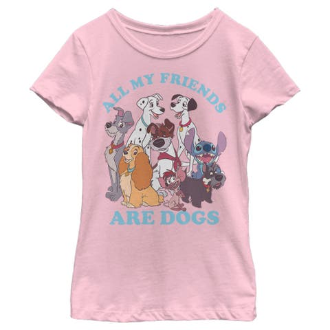 Girl's Disney All My Friends Are Dogs  Graphic T-Shirt