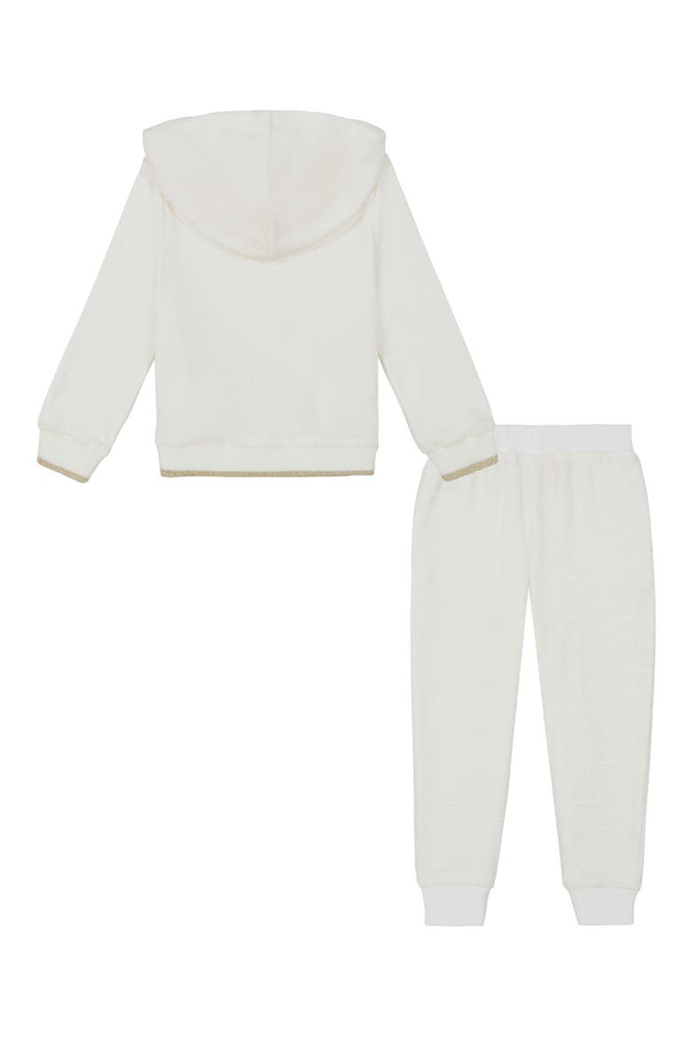 Kids' Glitz Velour Zip Hoodie & Pants Set, Alternate, color, CREAM