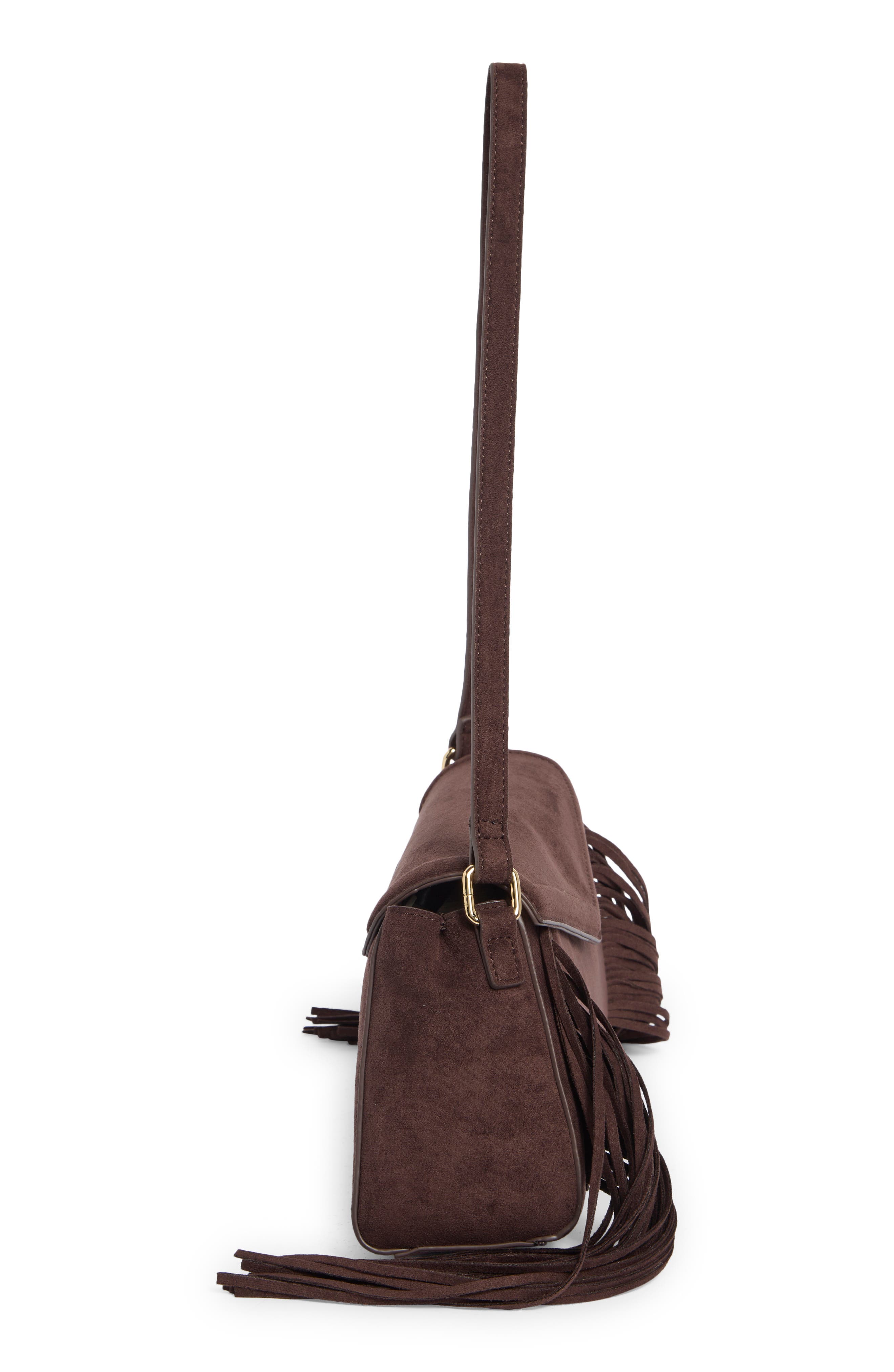 Barlowe Fringe Shoulder Bag, Alternate, color, BROWN