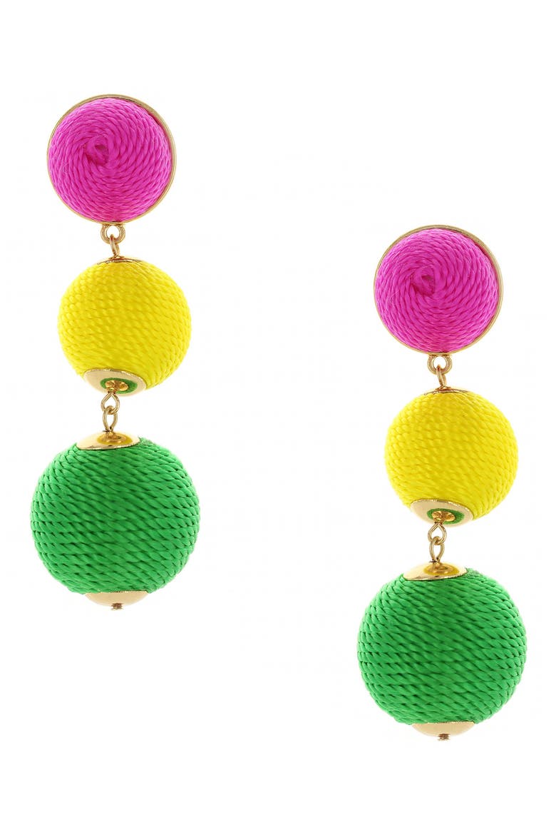 Hawaiian Vacation Drop Earrings, Main, color, GOLD / MULTI