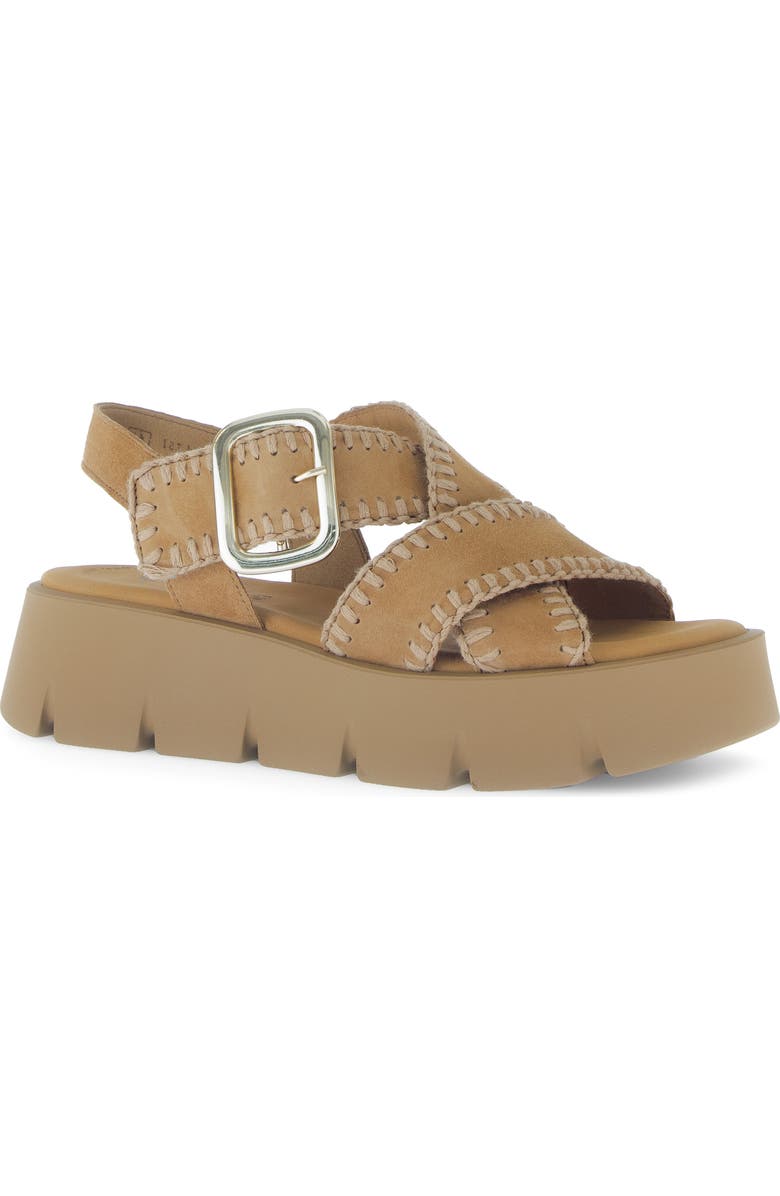 Gabor Crossover Slingback Wedge Sandal, Main, color, Walnut
