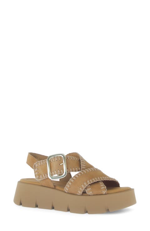 Crossover Slingback Wedge Sandal (Women)