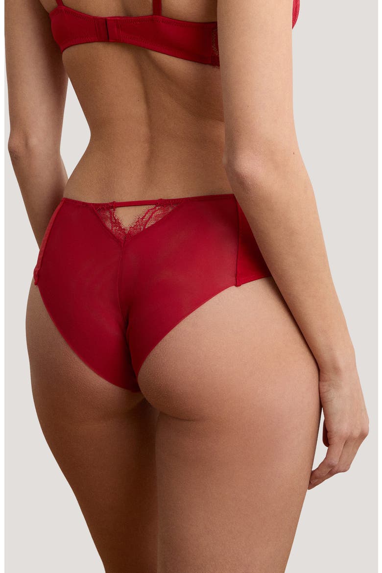 Vertige Rouge Eyelash Lace Panties, Alternate, color, RED