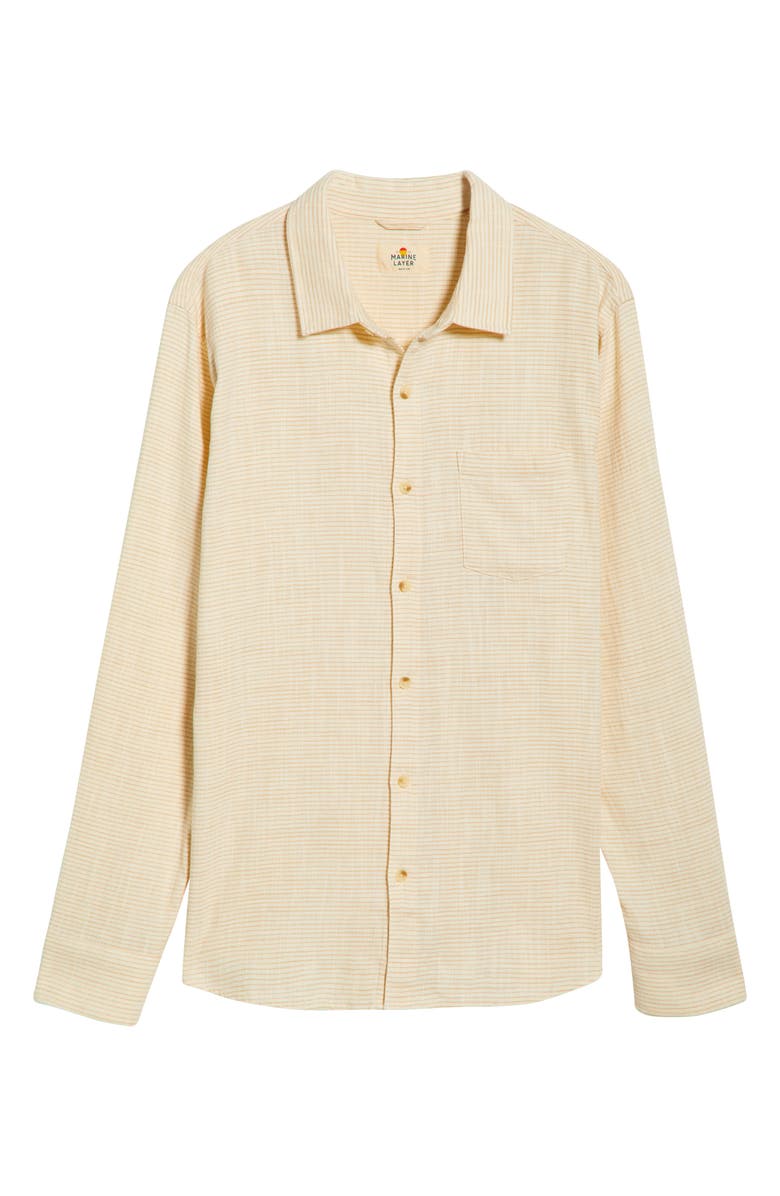 Marine Layer Classic Stripe Stretch Cotton Button-Up Shirt, Alternate, color, Natural Stripe