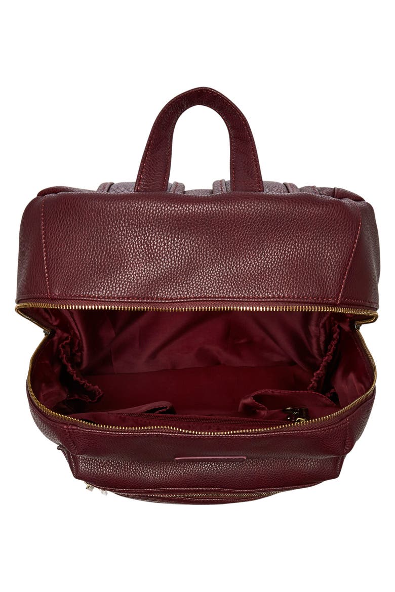 'City' Faux Leather Diaper Backpack, Alternate, color, MULBERRY