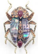 Bill Skinner Studio Bejewelled Beetle Statement Brooch