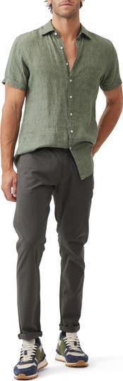 Palm Beach Sports Fit Short Sleeve Linen Button-Up Shirt