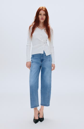 Blair Bandless High Waist Crop Barrel Jeans
