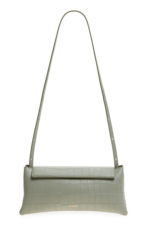 Elieze Soft Croc Embossed Leather Clutch