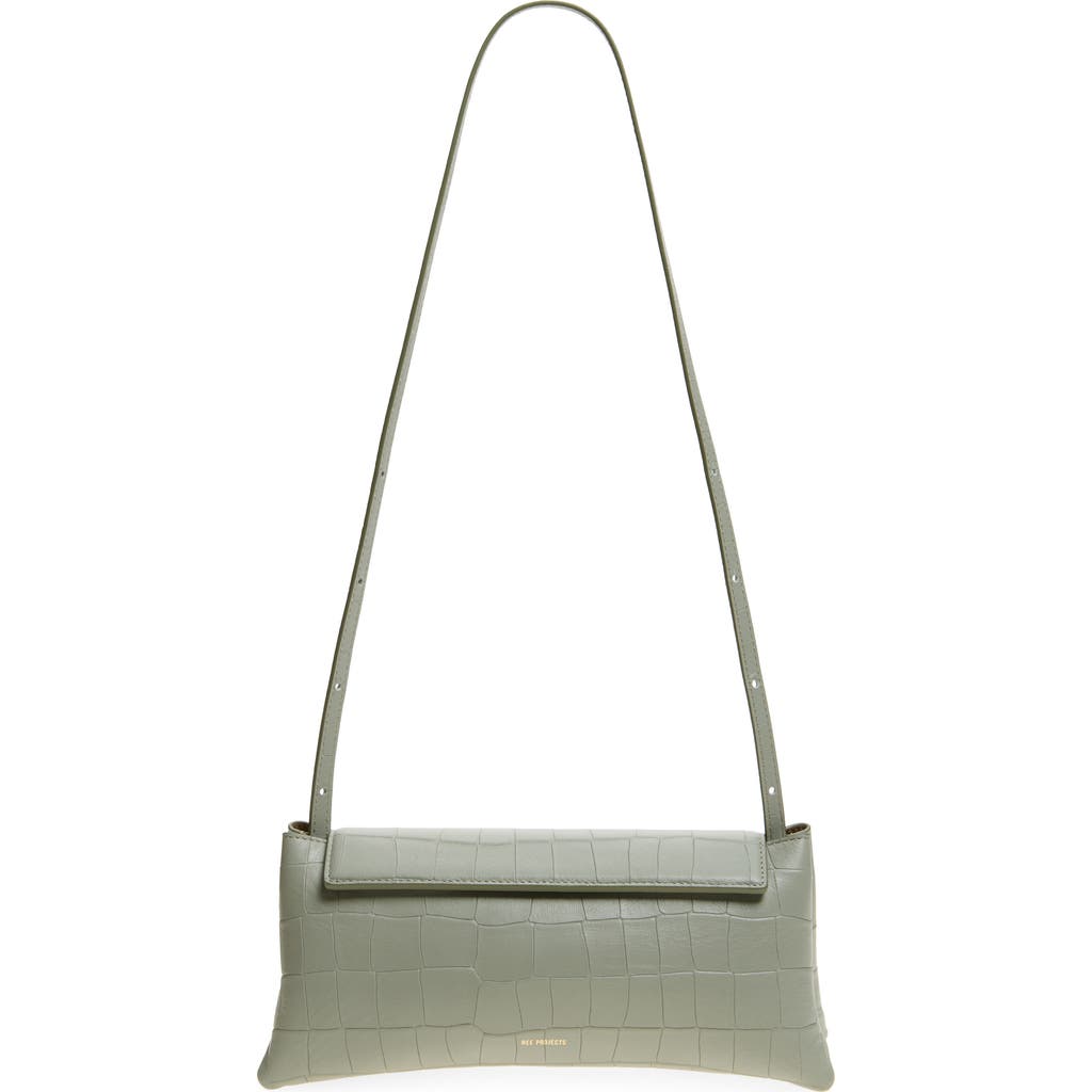 Ree Projects Elieze Soft Croc Embossed Leather Clutch in Sage  product