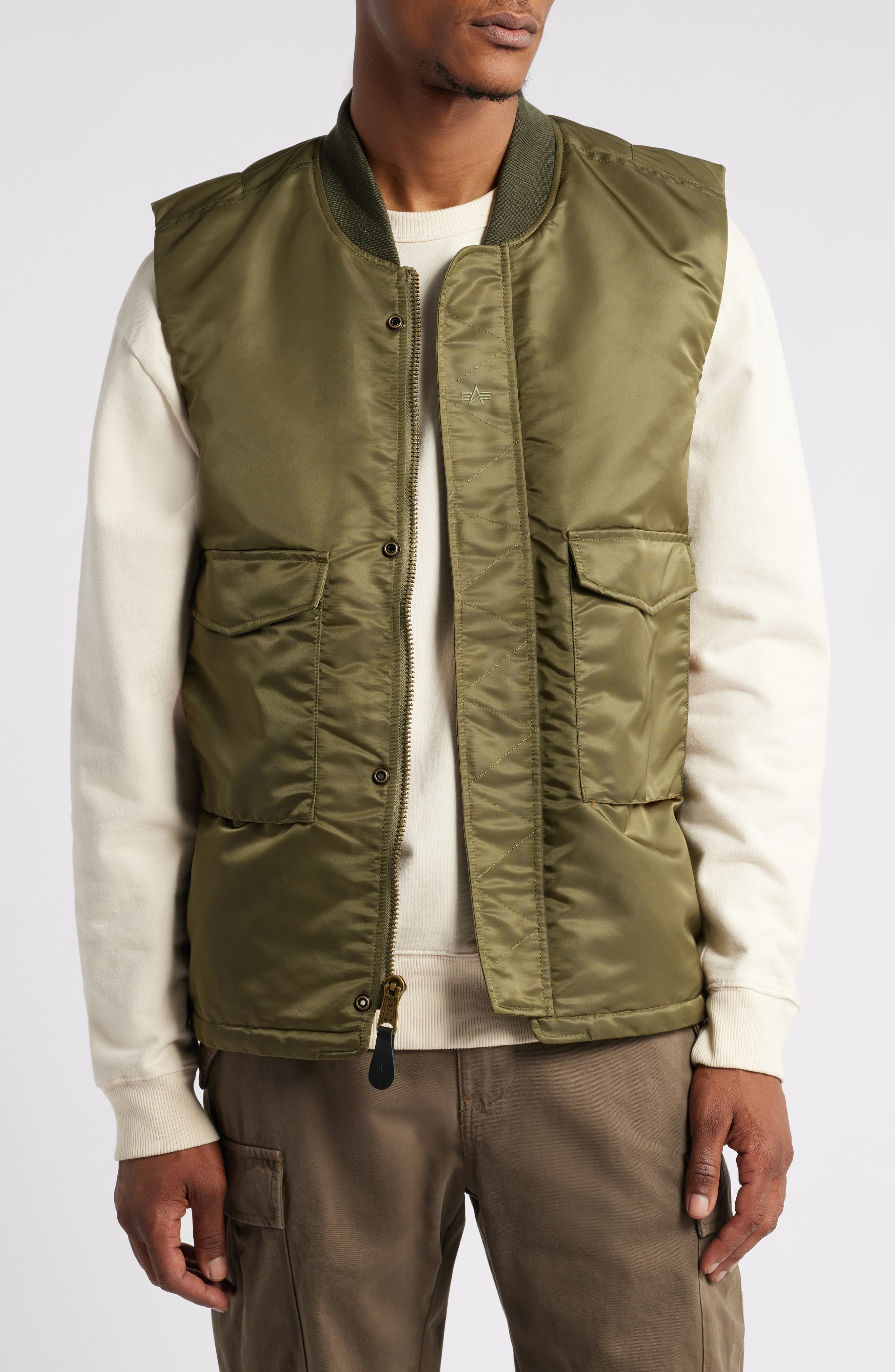 Alpha Industries MA-1 Mod Water Resistant Vest in Green 
