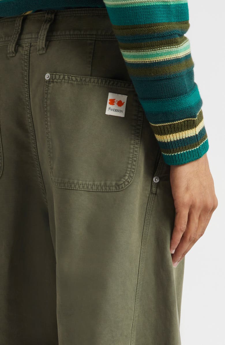 JW Anderson Twisted Seam Wide Leg Trousers, Alternate, color, Olive
