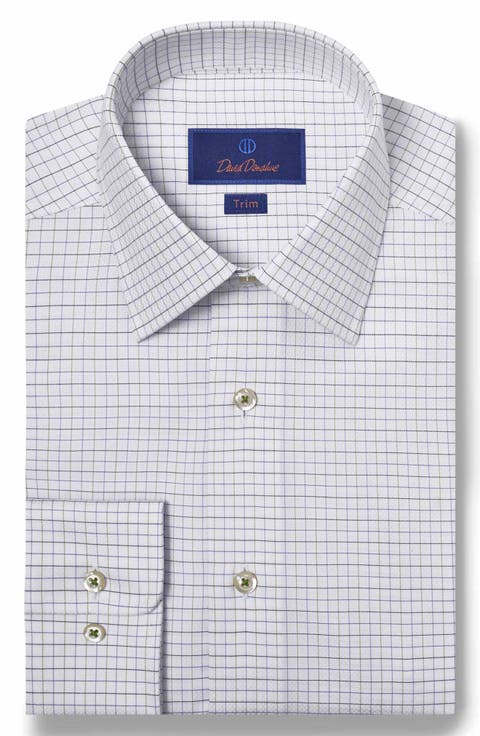 Trim Fit Dobby Tattersall Check Dress Shirt