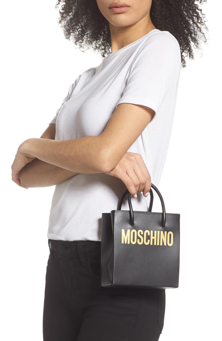 Moschino Mini Logo Shopper Tote, Alternate, color,