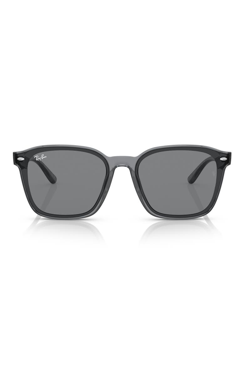 66mm Square Sunglasses, Main, color, TRANSPARENT GREY / DARK GREY