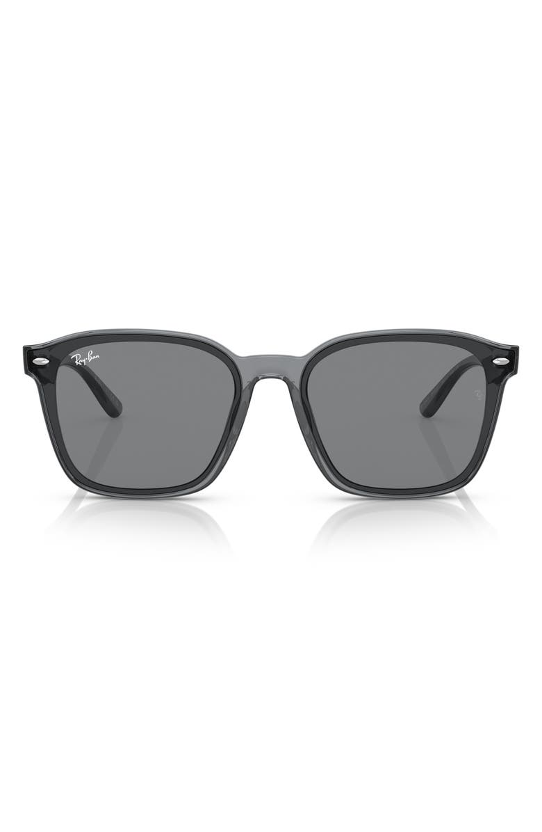 Ray-Ban 66mm Square Sunglasses, Main, color, Transparent Grey / Dark Grey