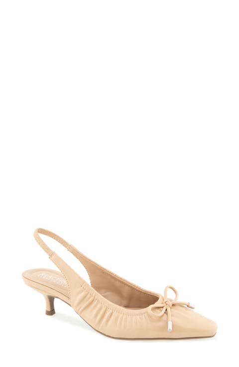 Mango Kitten Heel Slingback Pump