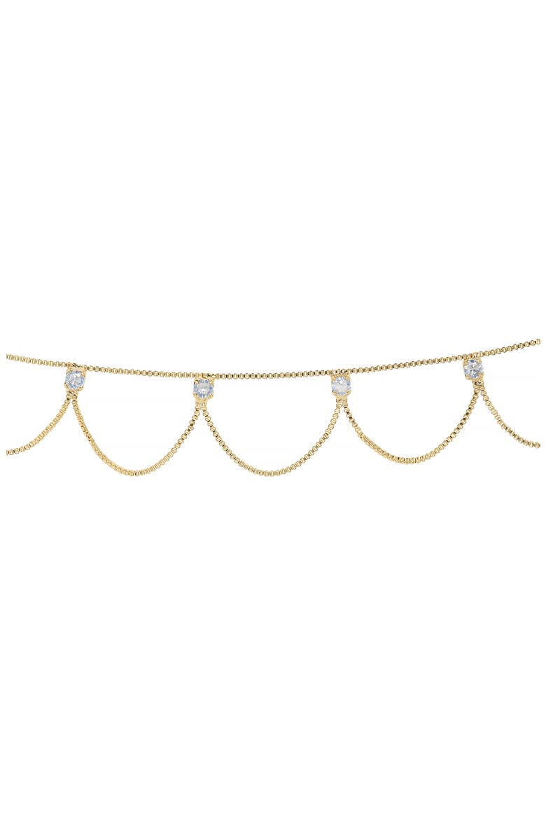 Bad Romance Cubic Zirconia Belly Chain, Alternate, color, GOLD