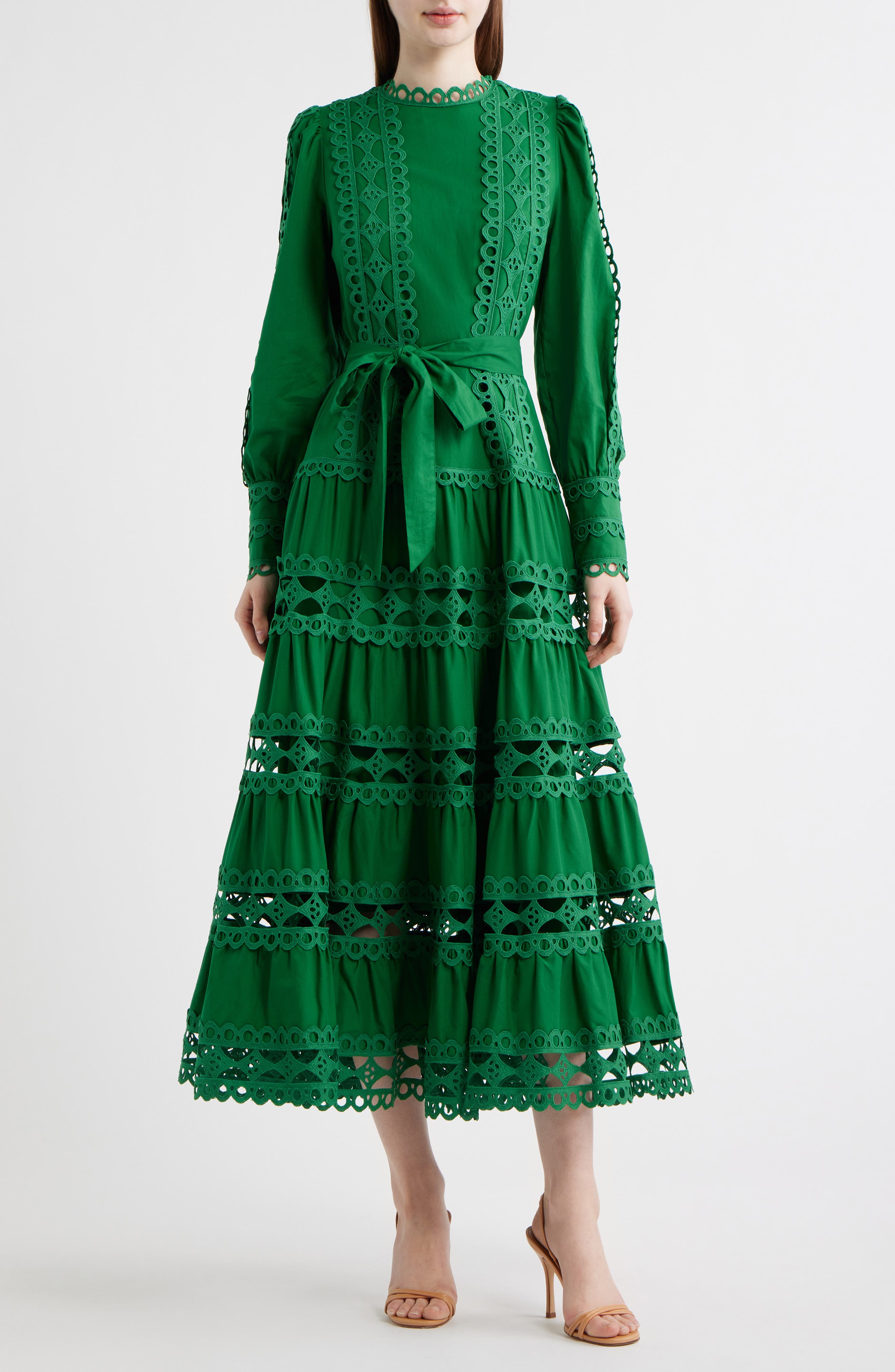armas lace trim maxi dress green Coast Lace Trim Maxi Dress in Green