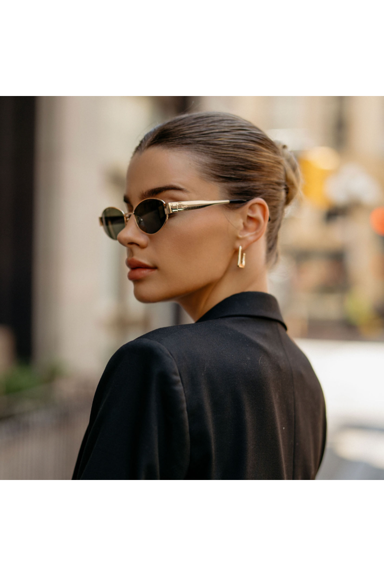 Verona - 54mm Oval Metal Sunglasses, Alternate, color, Gold Black