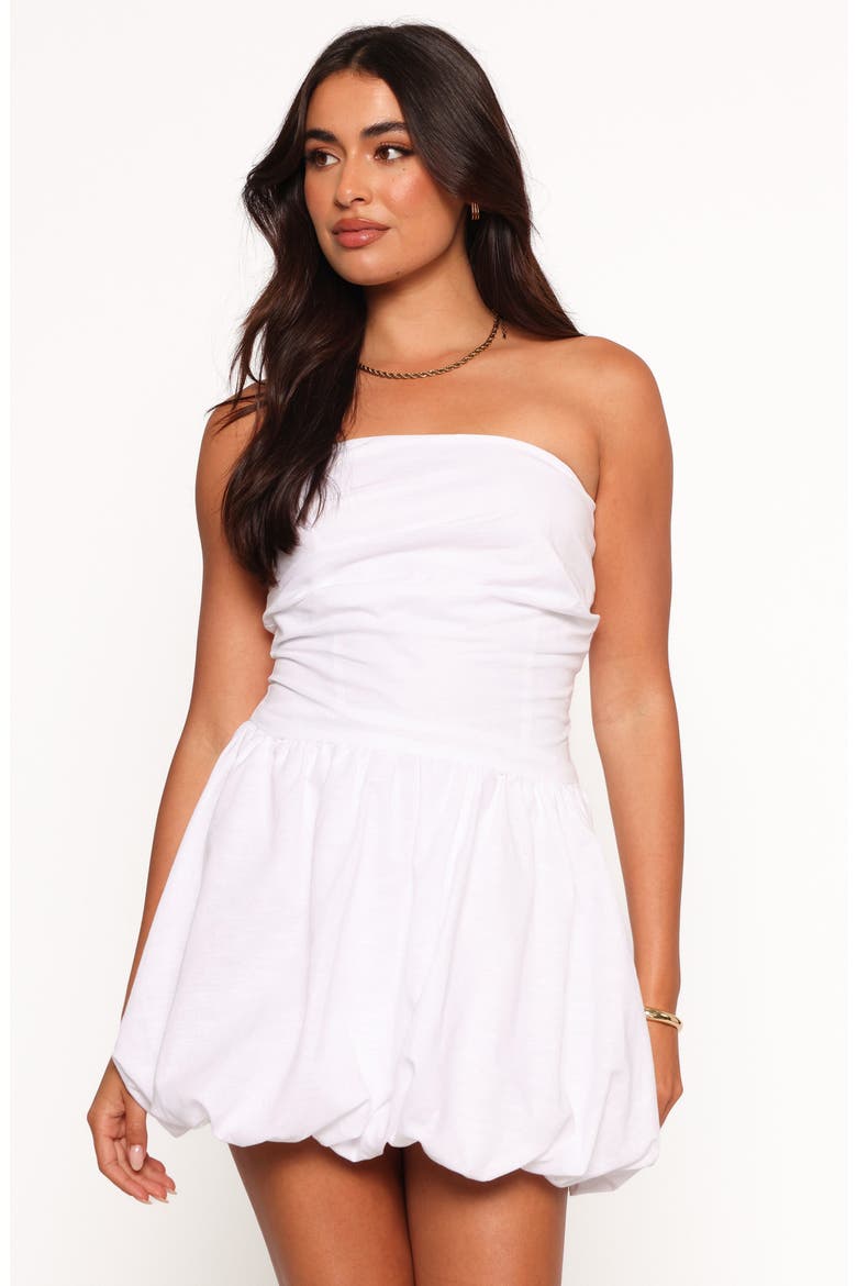 Ella Bubble Hem Minidress, Alternate, color, WHITE