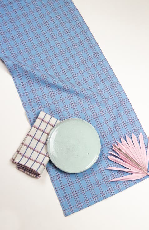 Chiapas Handwoven Plaid Cotton Table Runner