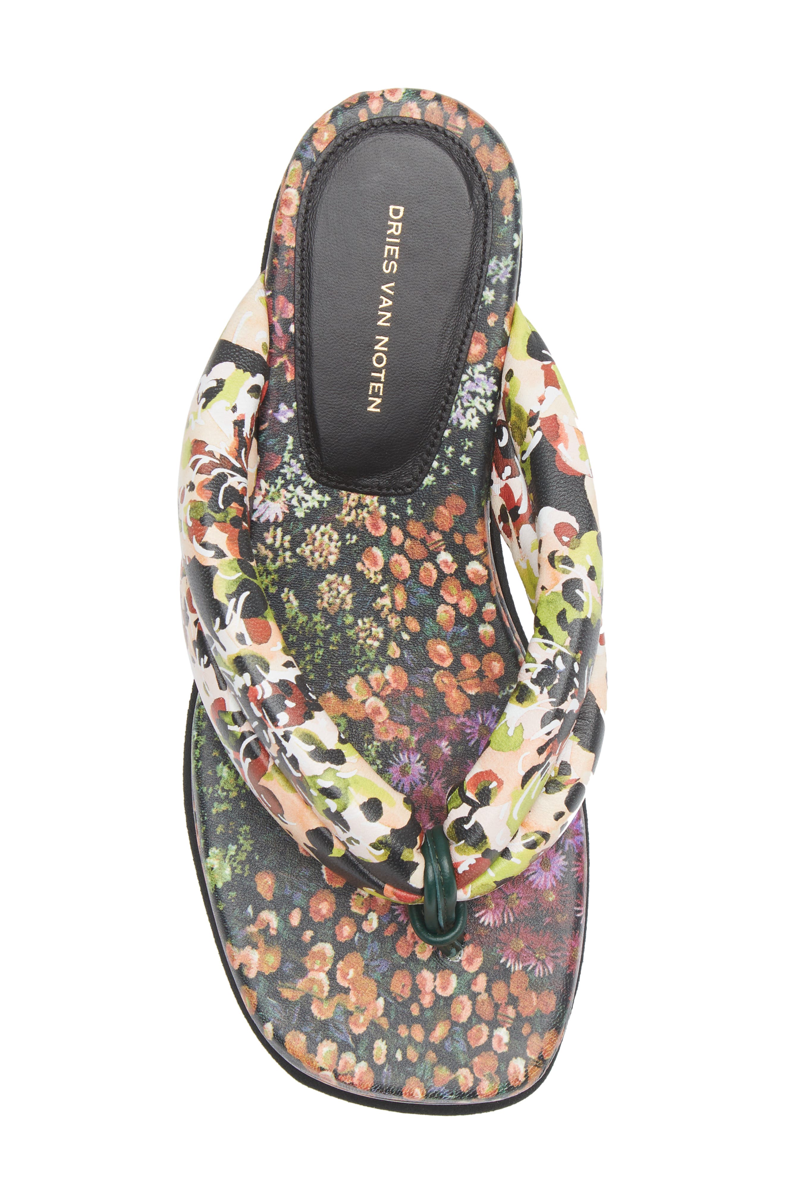 Dries Van Noten Floral Platform Flip Flop, Alternate, color, 