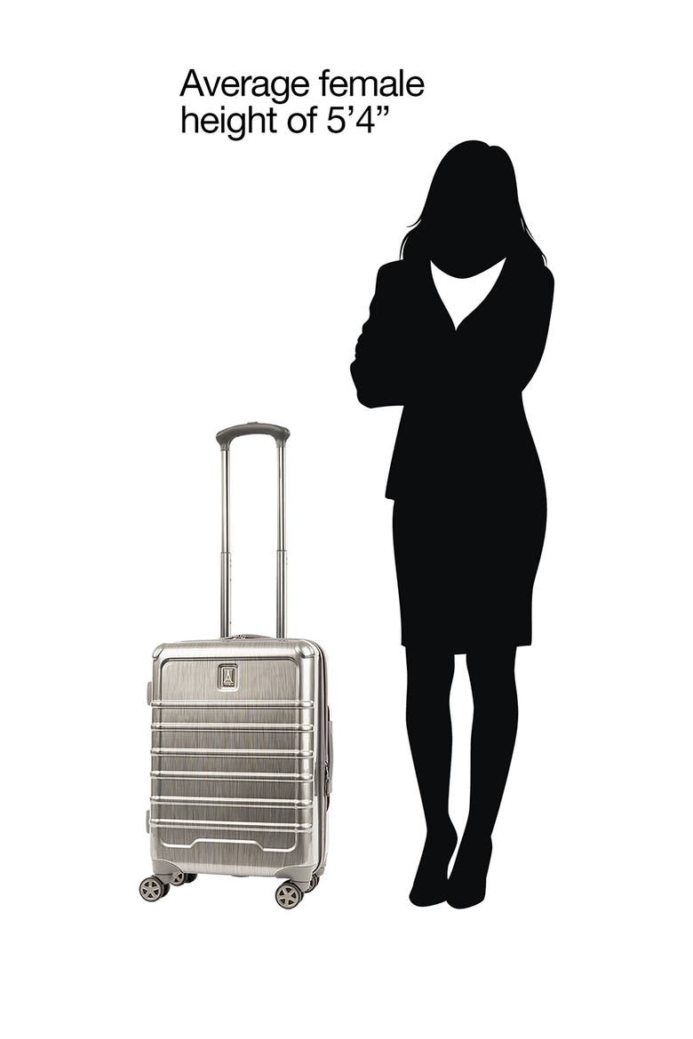 Rollmaster™ Lite 20" Expandable Carry-on Hardside Spinner Luggage, Alternate, color, SILVER