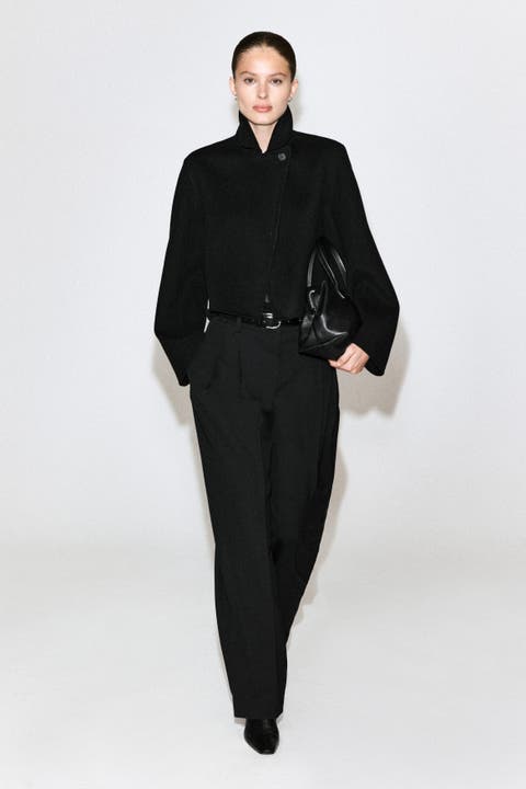 Oversized Cropped Double-Faced Wool Jacket