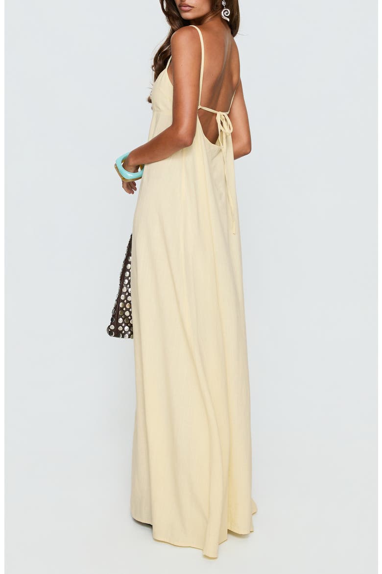 Solie Tie Back Maxi Dress, Alternate, color, BUTTER