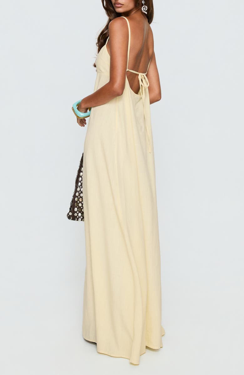 Princess Polly Solie Tie Back Maxi Dress, Alternate, color, Butter