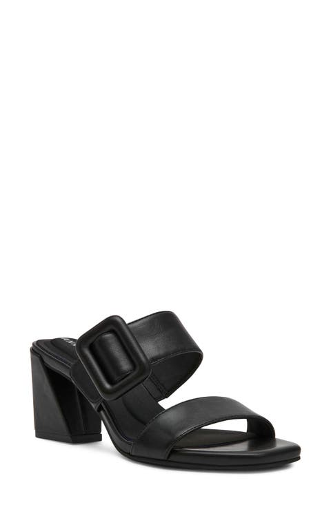 Narita Buckle Strap Block Heel Sandal (Women)