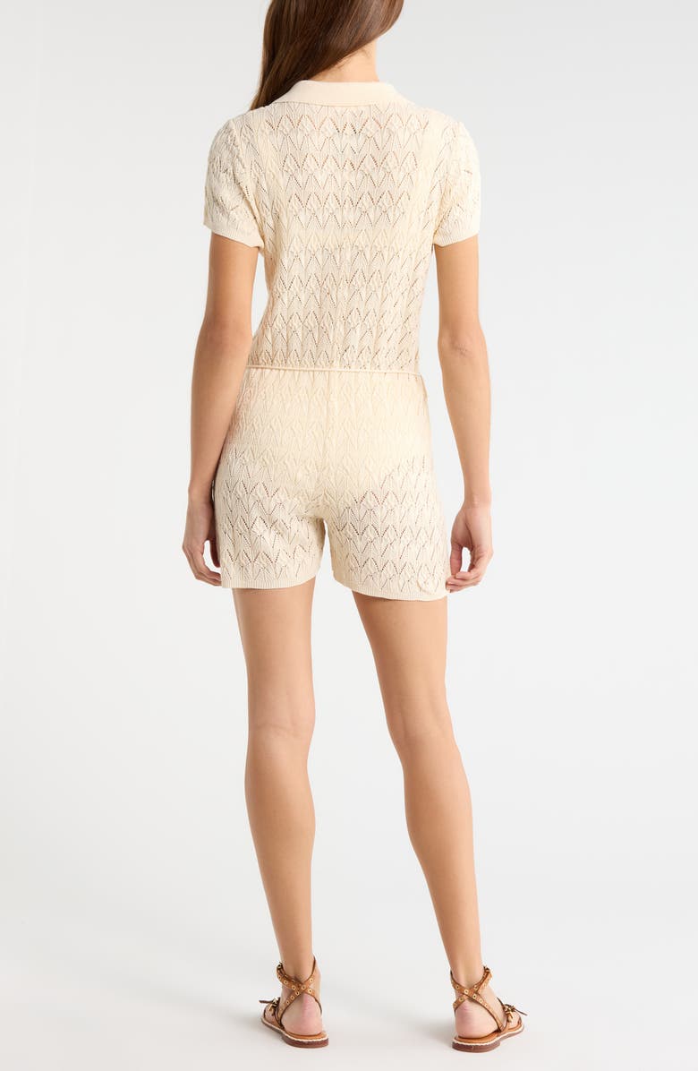 Elan Pointelle Cover-Up Sweater Romper, Alternate, color, Natural