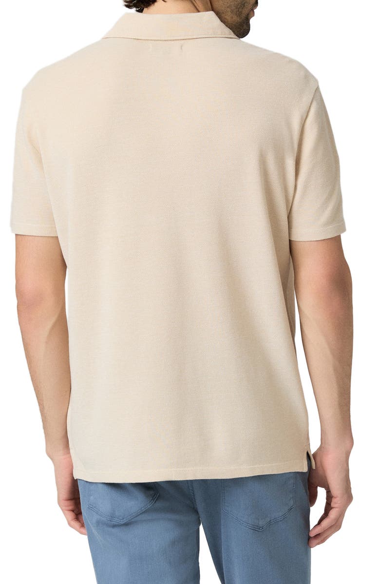 PAIGE Demille Cotton Piqué Polo, Alternate, color, Pale Khaki Combo
