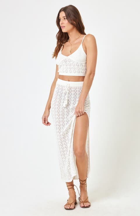 Sweet Talk Open Stitch Cover-Up Midi Skirt