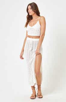 LSPACE Sweet Talk Open Stitch Cover-Up Midi Skirt