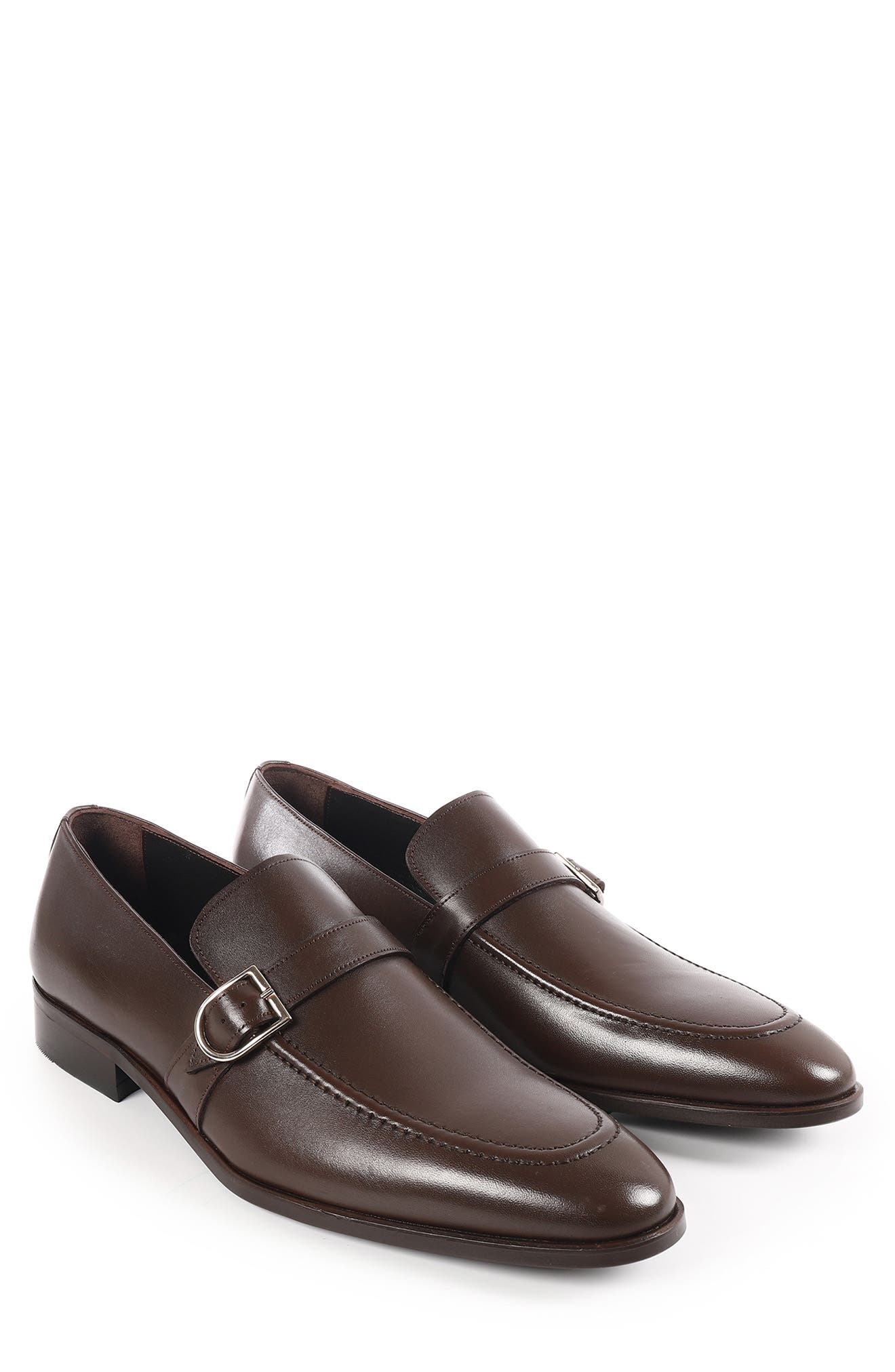 Ontario Apron Toe Loafer, Alternate, color, DARK BROWN