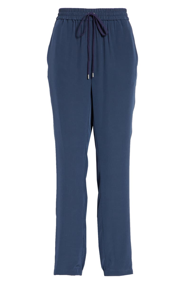 Tibi Pull-On Silk Crêpe de Chine Pants, Alternate, color, 