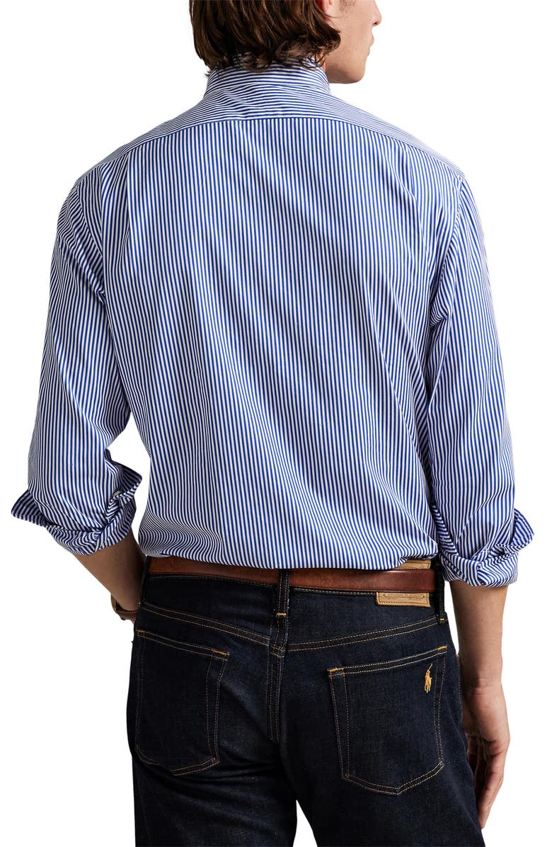 Polo Ralph Lauren Classic Fit Stripe Cotton Poplin Button-Up Shirt, Alternate, color, Blue/ White