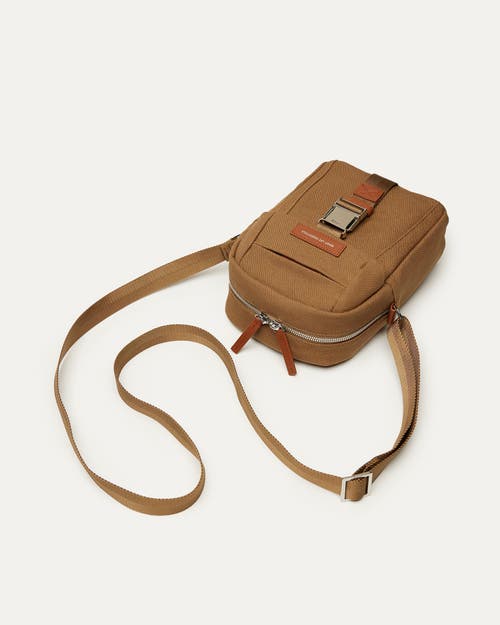Want Les Essentiels De La Vie Want Les Essentiels Brantford Organic Cotton Canvas Crossbody Bag In Dark Camel